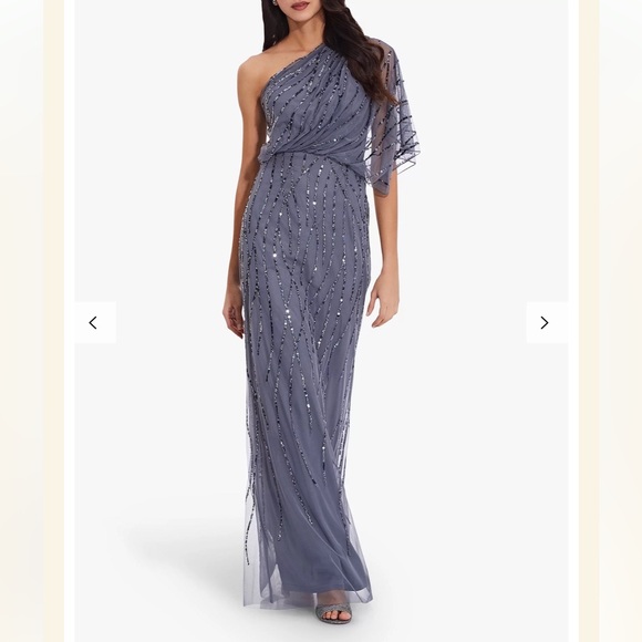 Adrianna Papell Dresses & Skirts - Adrianna Papell- One Shoulder Beaded Dress